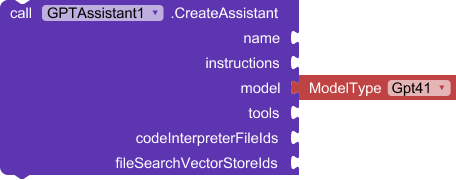 CreateAssistant block